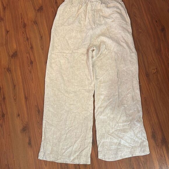 NWT Hunter & Brown oatmeal color rayon/ linen pants size M - Picture 3 of 4